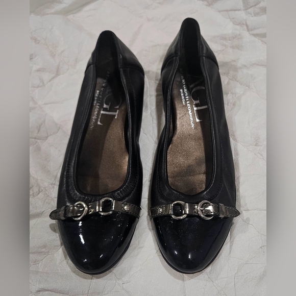🩷AGL Attilio Giusti Leombruni Women’s Black Leather Ballet Flats - Size 38.5💜 - Picture 5 of 11